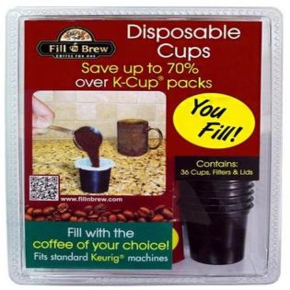 Fill N Brew Disposable Cups, 36-Count Factory Sealed NIP - Picture 1 of 3
